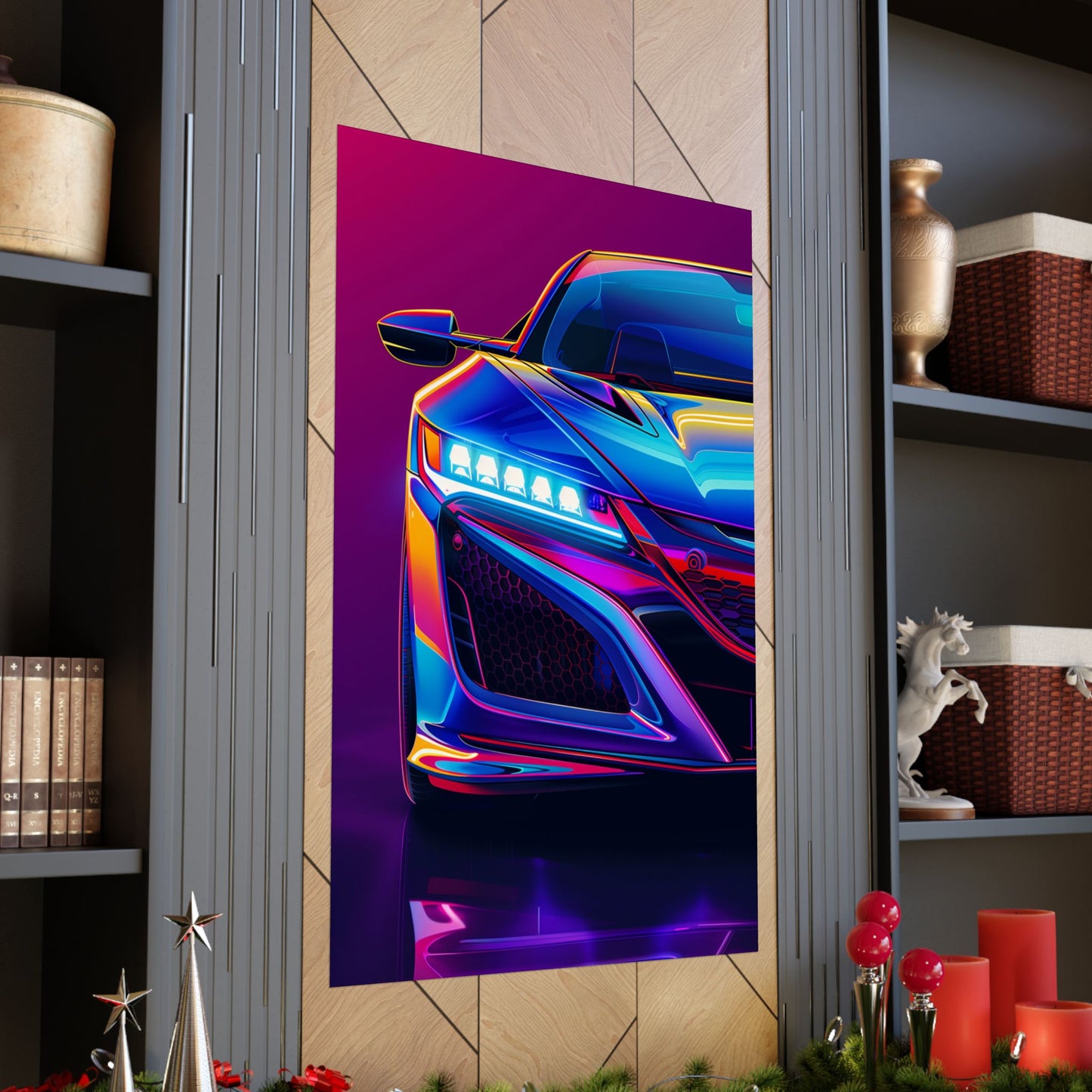 36 x 54 inch Acura NSX matte poster displayed on a wall