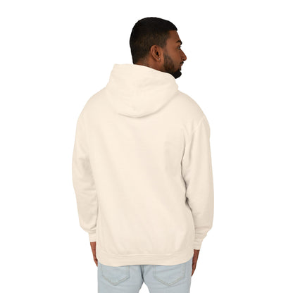 Model facing away, showing of the Ivory or Cream Aston Martin hoodie with no designs on the back.