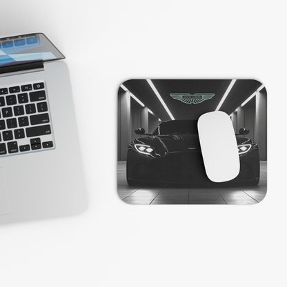 Top view of the Aston Martin DBS mouse pad showing the full car graphic.