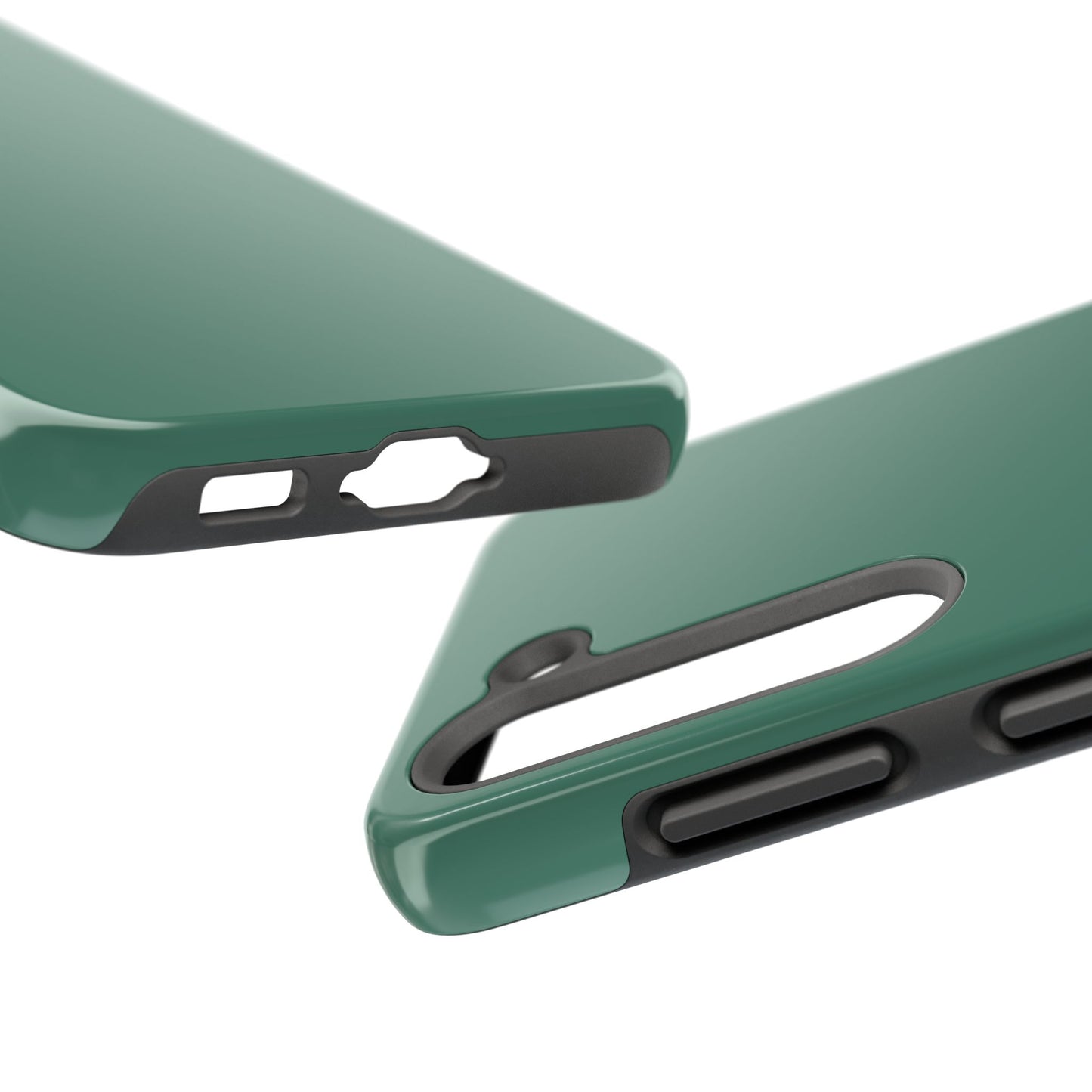 Side view of the Samsung Galaxy S23 Aston Martin Racing Green phone case 