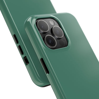 Back view of the iPhone 15 Pro Max Aston Martin Racing Green phone case. 