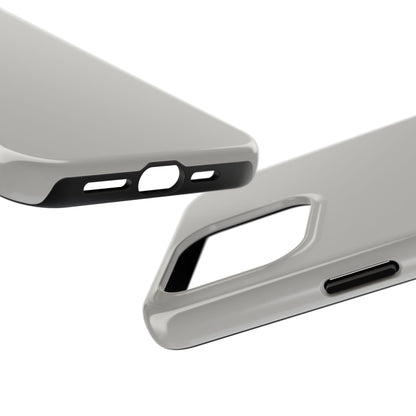 Side view of the iPhone 15 Pro Max Aston Martin Silver Birch phone case 