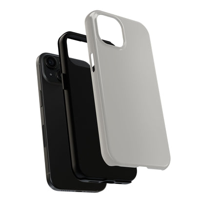 Exploded view of the iPhone 15 Aston Martin Silver Birch phone case. 