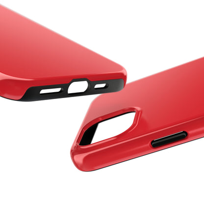 Side view of the iPhone 15 Plus Aston Martin Volcano Red phone case 