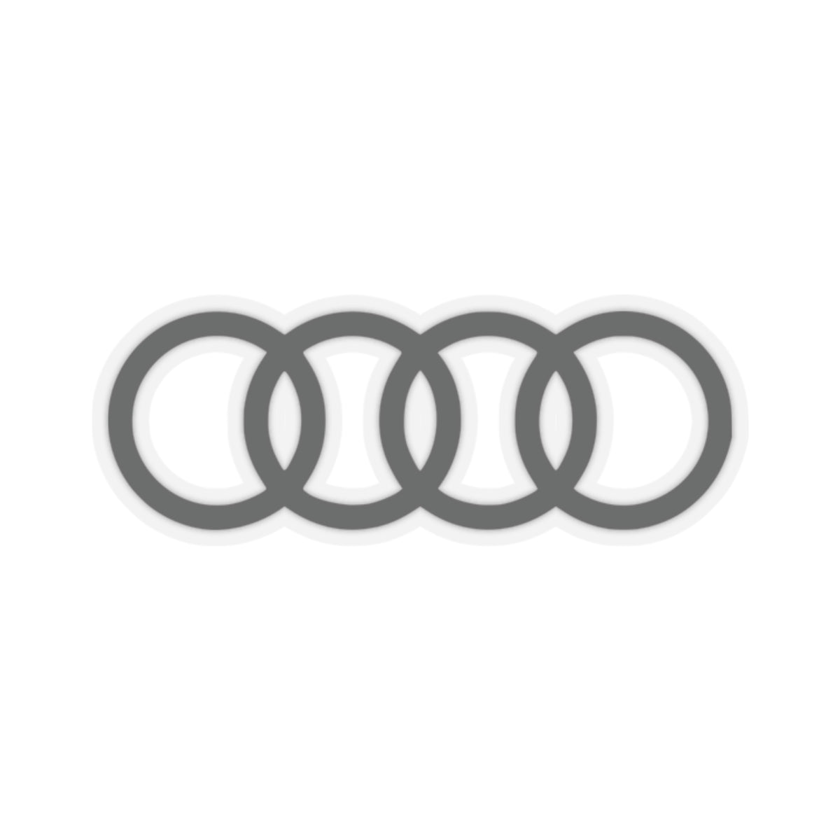 2 inch transparent sticker of the Audi emblem