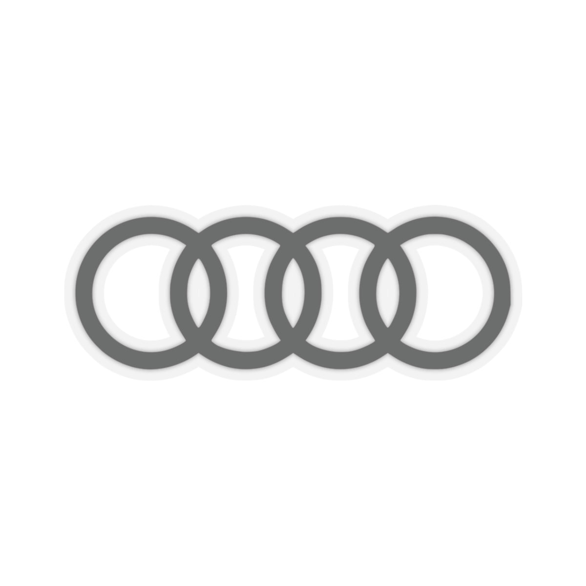 3 inch transparent sticker of the Audi emblem
