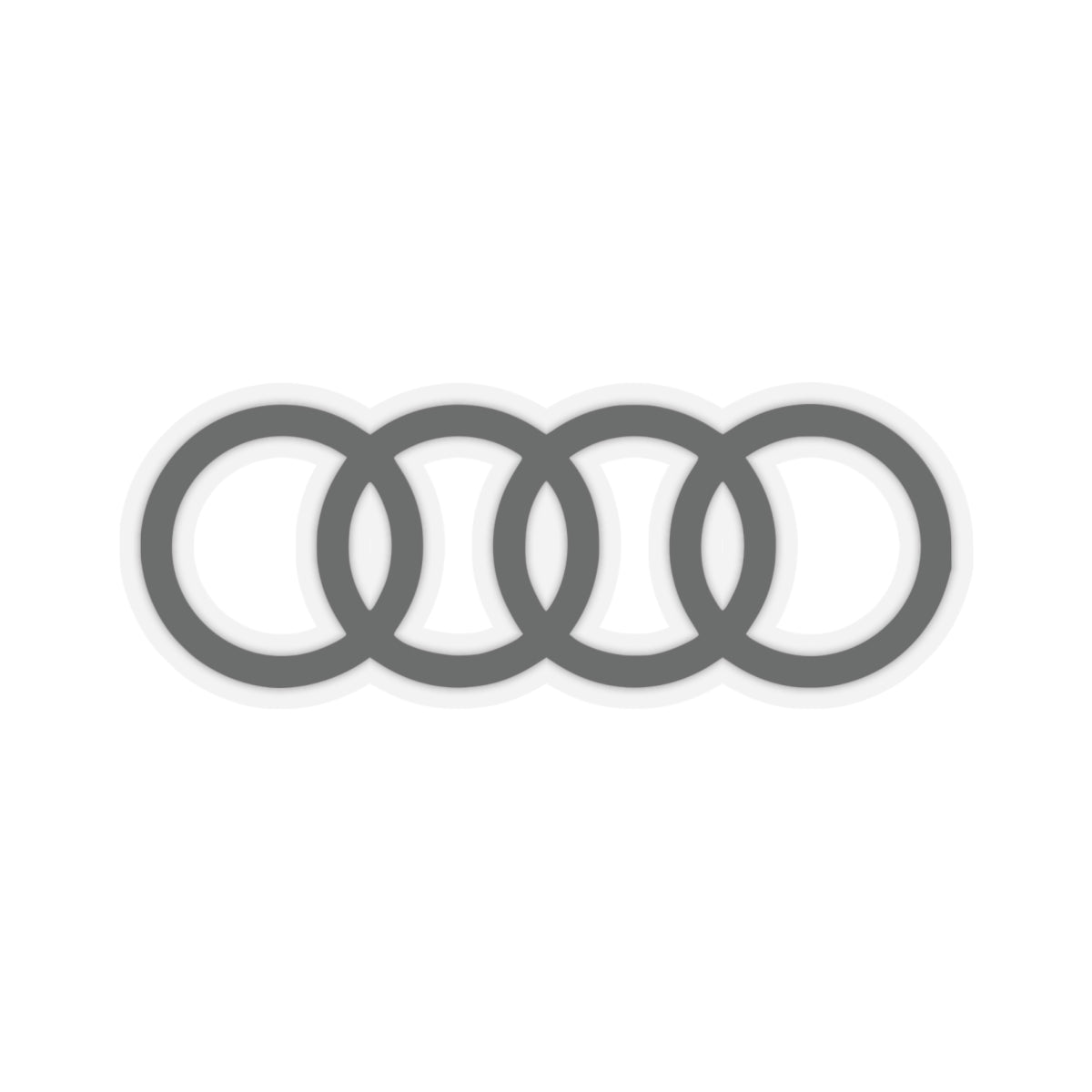 6 inch transparent sticker of the Audi emblem on for scale
