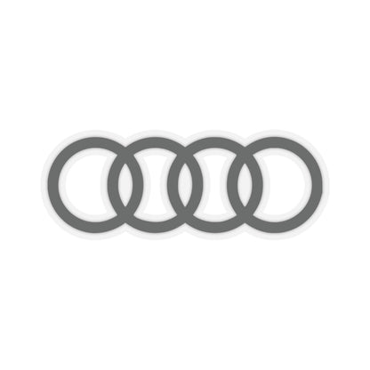 6 inch transparent sticker of the Audi emblem on for scale
