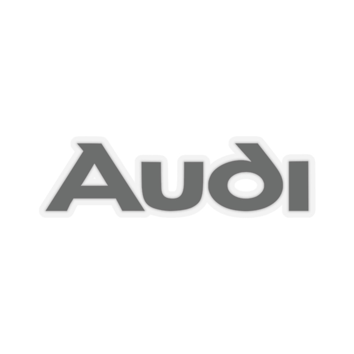 2 inch transparent sticker of the Audi logo
