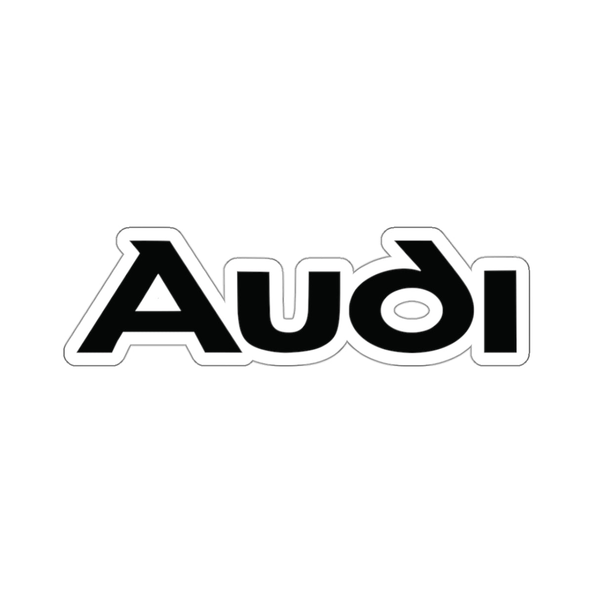 3 inch white sticker of the Audi logo