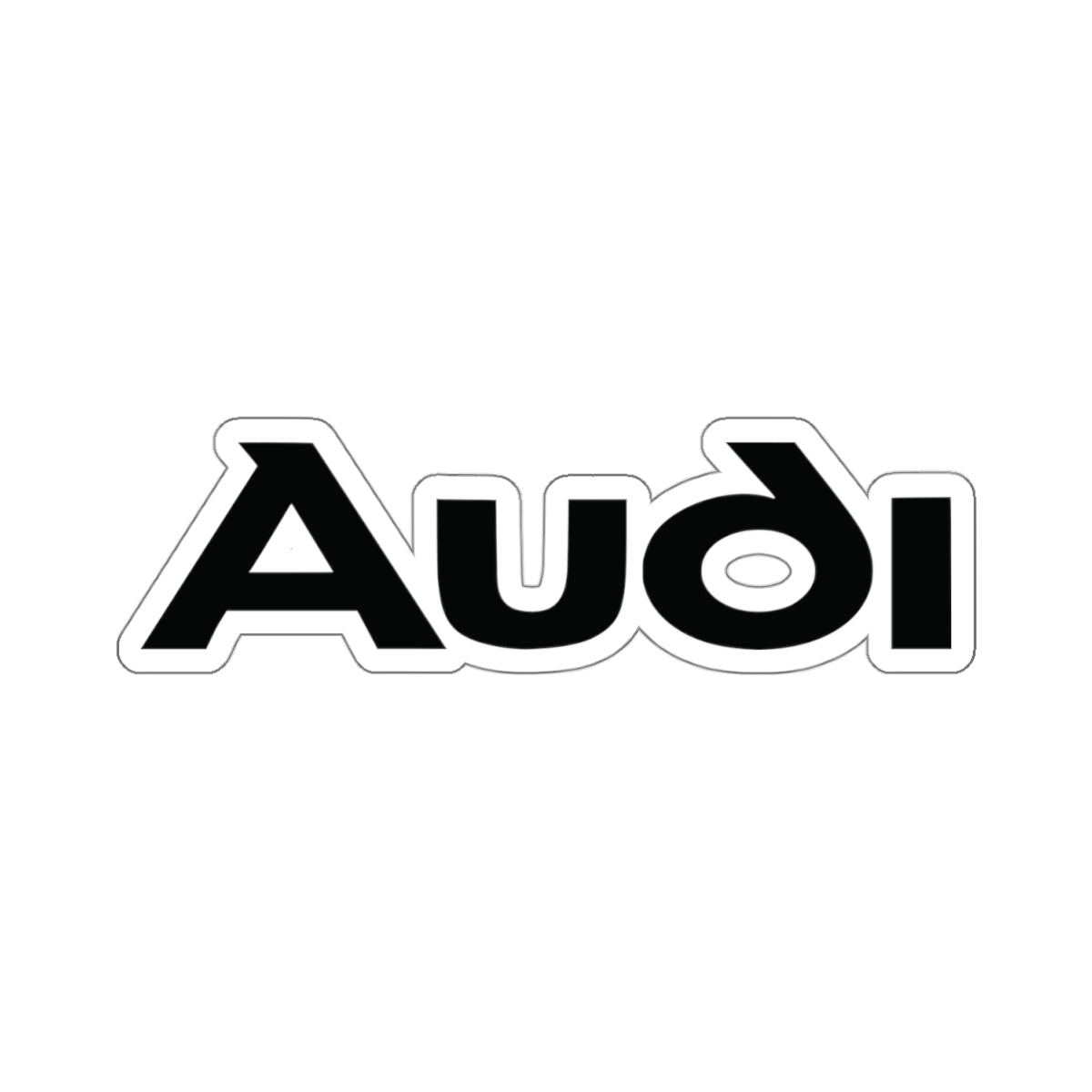 4 inch white sticker of the Audi logo