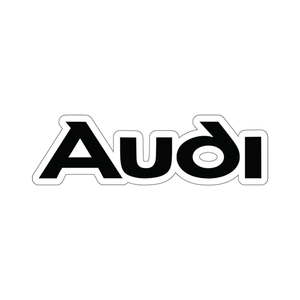 6 inch white sticker of the Audi logo