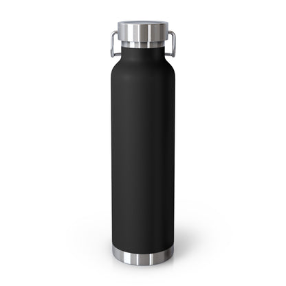 Back View of Black Vintage Nissan Water Bottle. Vintage Nissan Logo on modern drinkware.