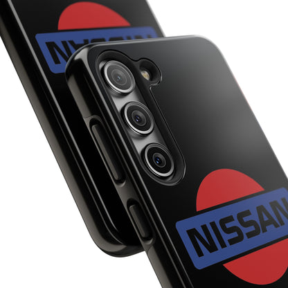 Back view of the Black Samsung Galaxy S23 Vintage Nissan phone case.