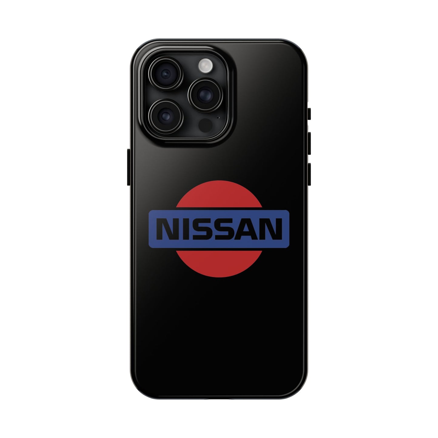 Primary view of Black iPhone 15 Pro Max Vintage Nissan phone case.