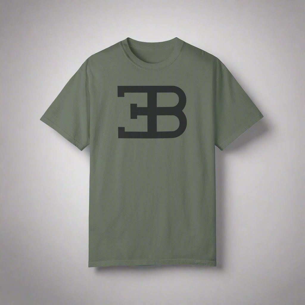 Moss Bugatti T-Shirt with dark grey text. High-end Bugatti merchandise for luxury car enthusiasts.