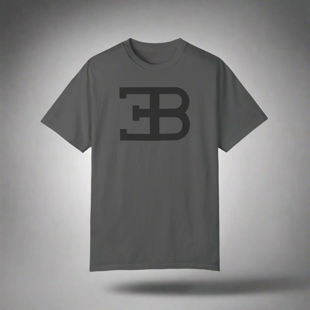 Pepper Bugatti T-Shirt with dark grey text. Where to buy Bugatti collectibles and clothing.