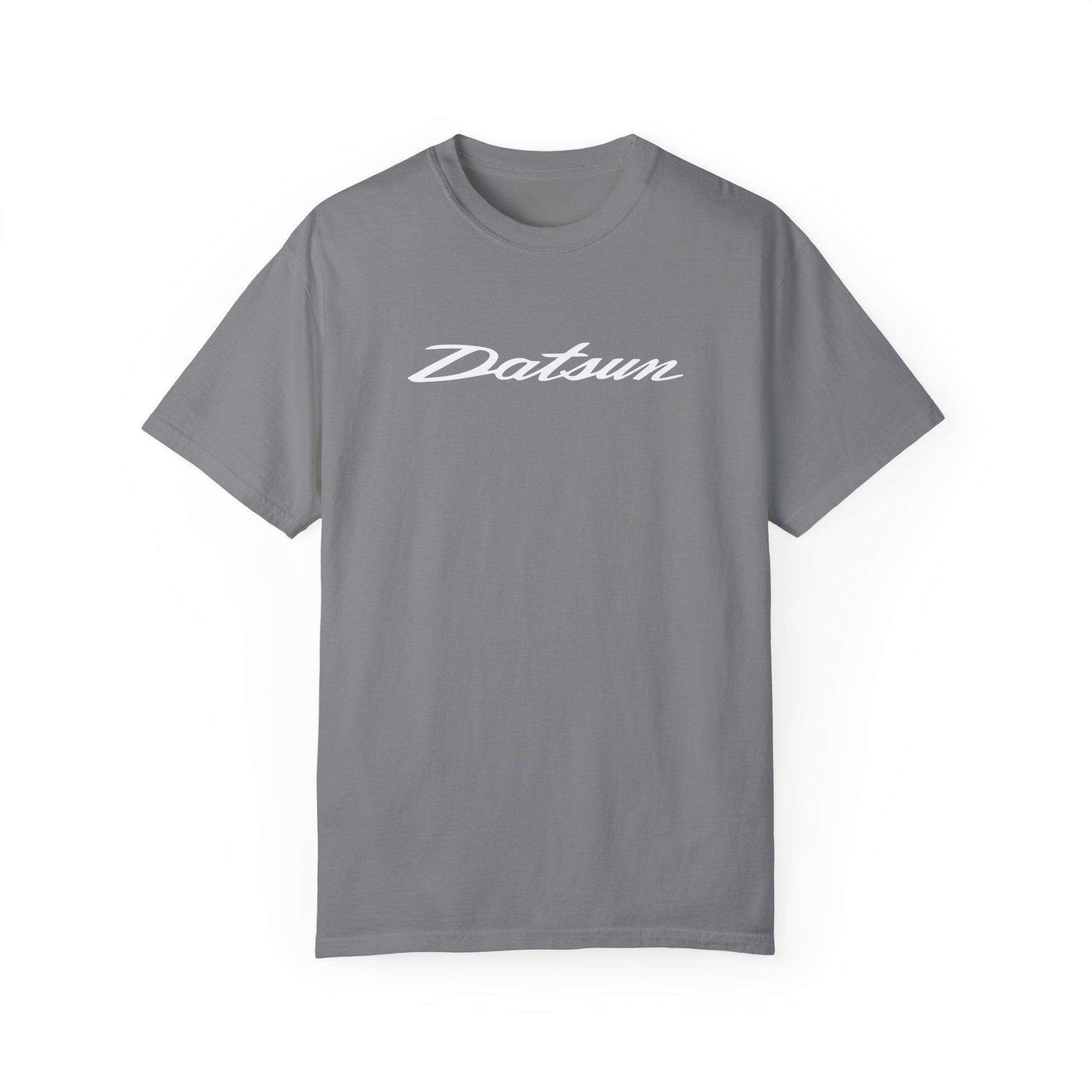 Grey Datsun T-Shirt with white text.
