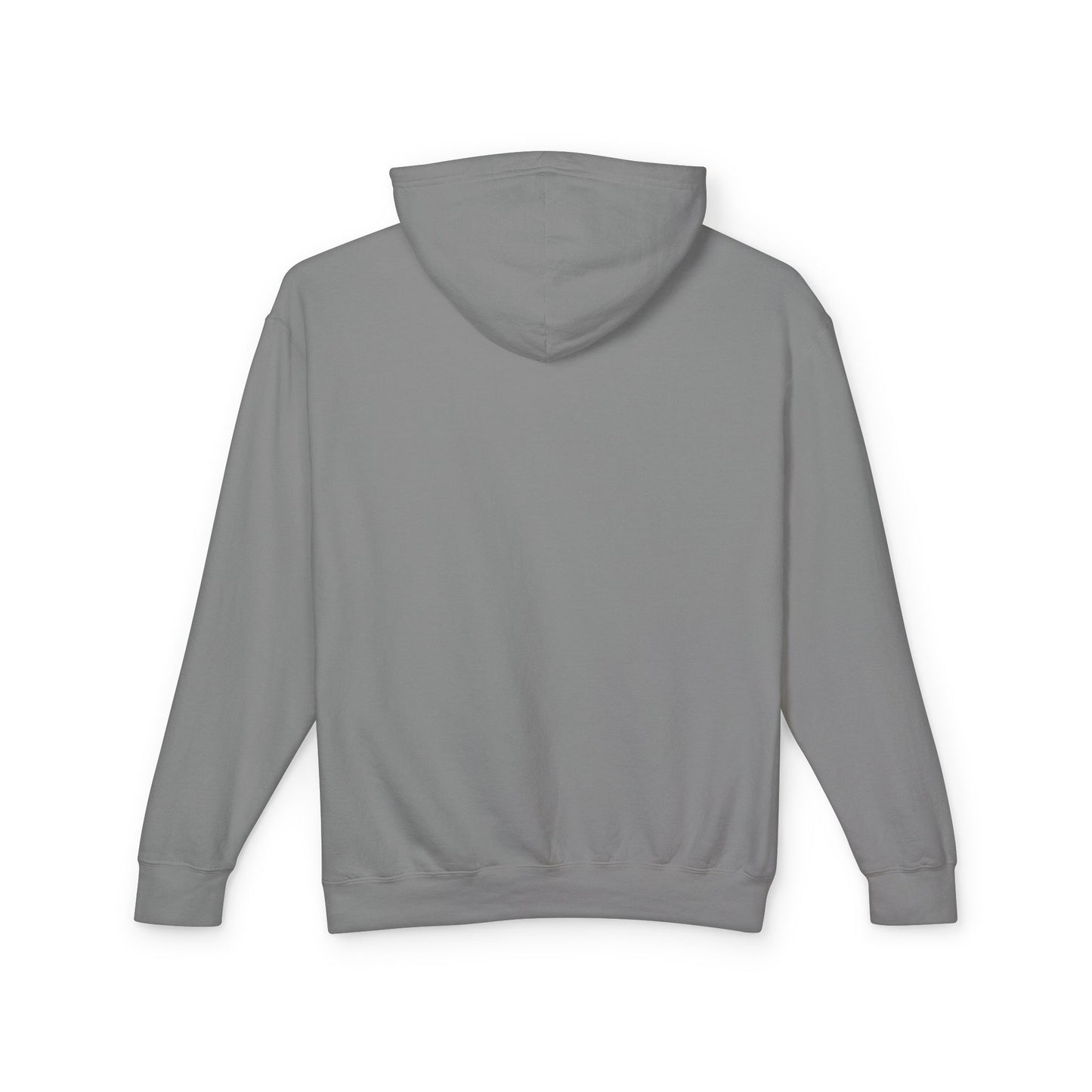 Backside of the Grey Datsun hoodie with no designs on the back.
