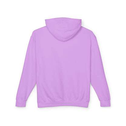 Backside of the Neon Violet Datsun hoodie with no designs on the back.