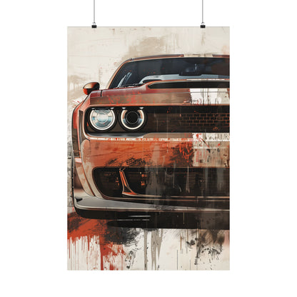 24 x 36 inch Dodge Challenger matte poster with vibrant colors