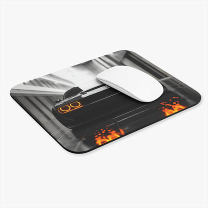 Angled view of the Dodge Challenger mouse pad on a white background