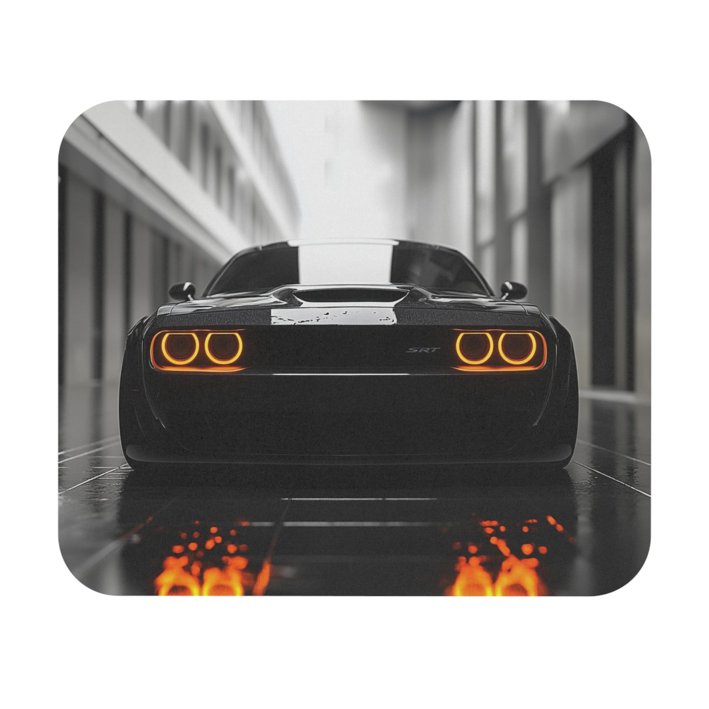 Dodge Challenger mouse pad on a white background