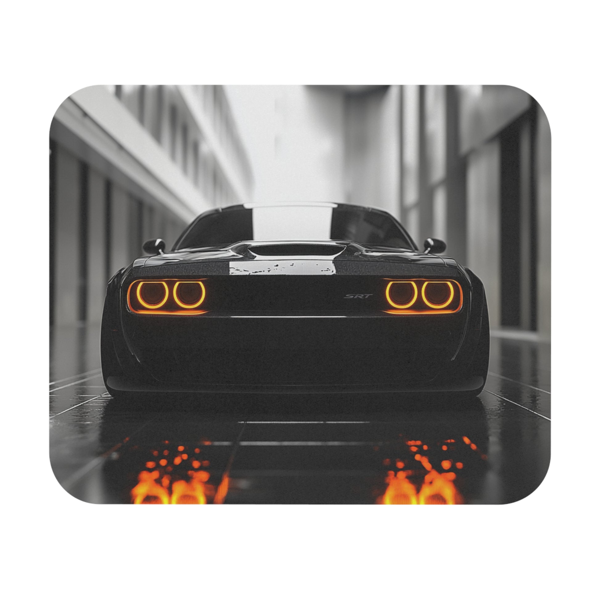 Dodge Challenger mouse pad on a white background