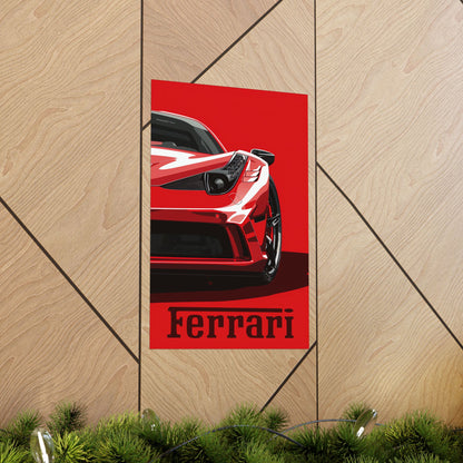 12 x 18 inch Ferrari 458 Speciale matte poster displayed on a wall