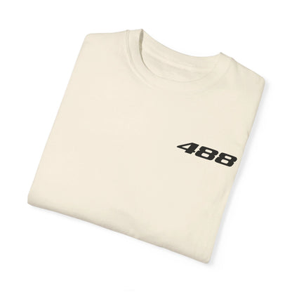 Folded view of Ivory Ferrari 488 T-shirt