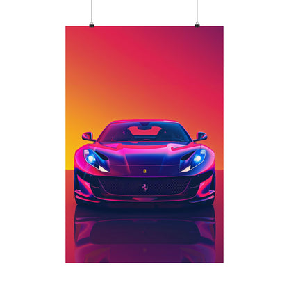 24 x 36 inch Ferrari 812 GTS matte poster with vibrant colors