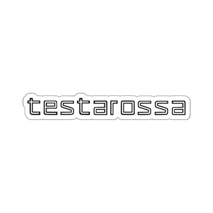 3 inch white Testarossa sticker on a white background