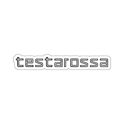 6 inch white Testarossa sticker on a white background