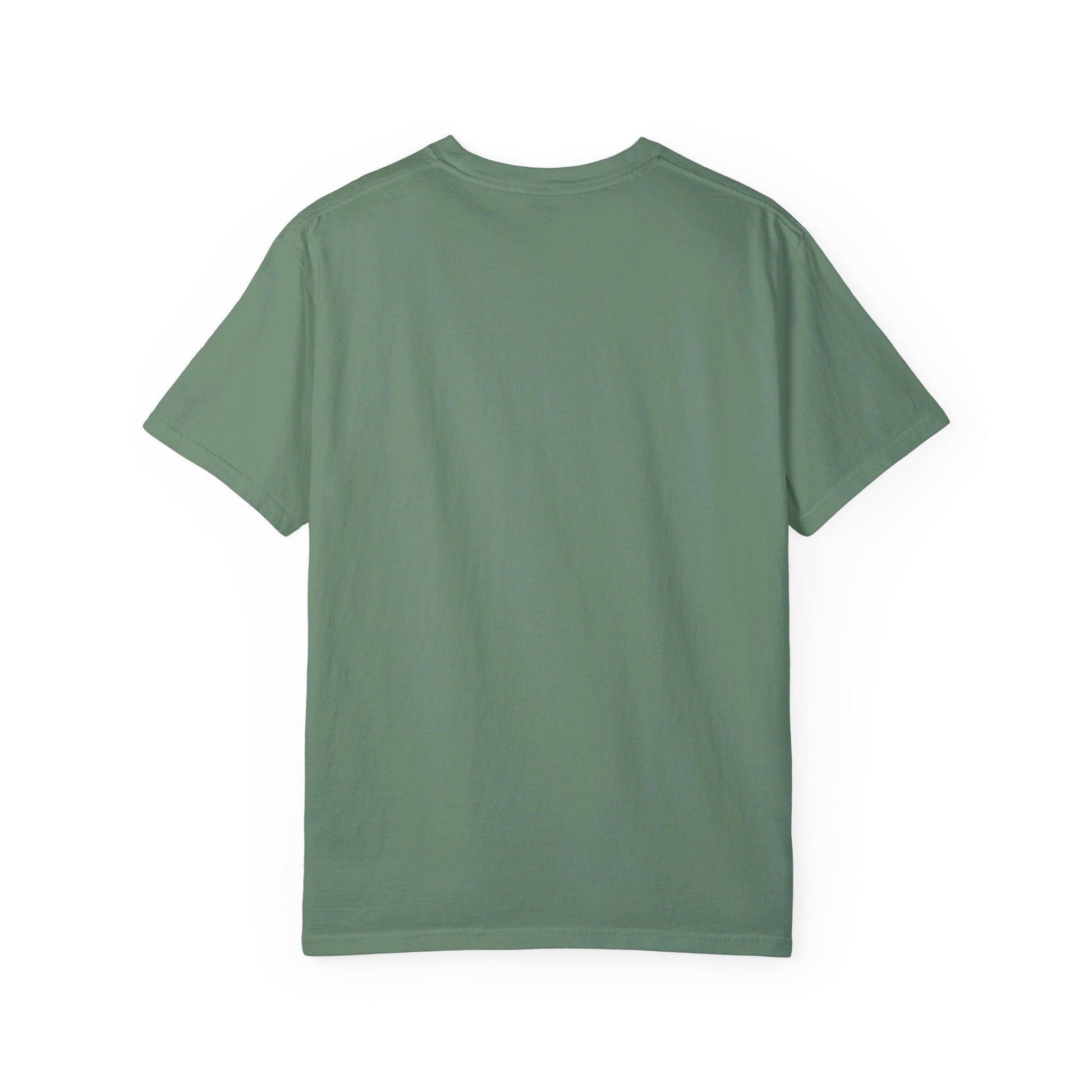 Back view of green Mustang Blonde Rear T-shirt