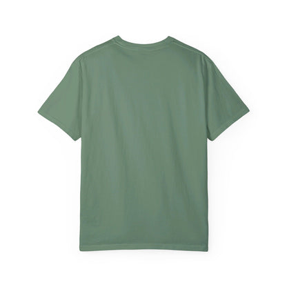 Back view of green Mustang Blonde Rear T-shirt