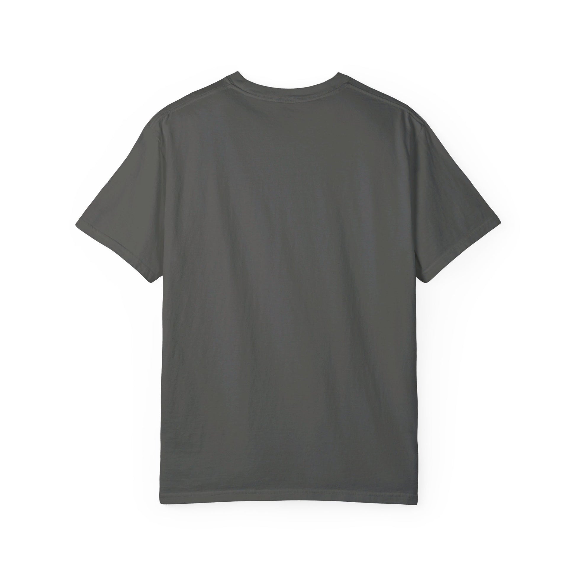 Back view of dark gray Mustang Blonde Rear T-shirt