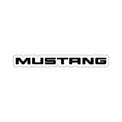 2 inch Mustang sticker featuring the iconic Ford Mustang logo in white on a white background.