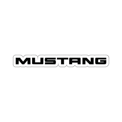 6 inch Mustang sticker featuring the iconic Ford Mustang logo in white on a white background.