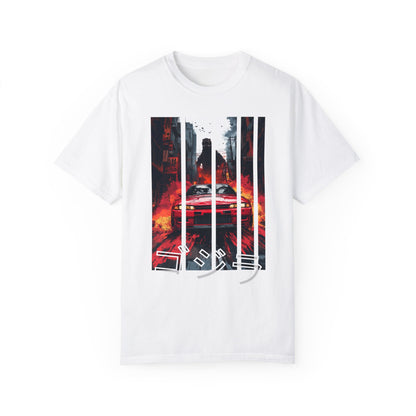 White Godzilla T-shirt featuring bold Nissan GT-R print