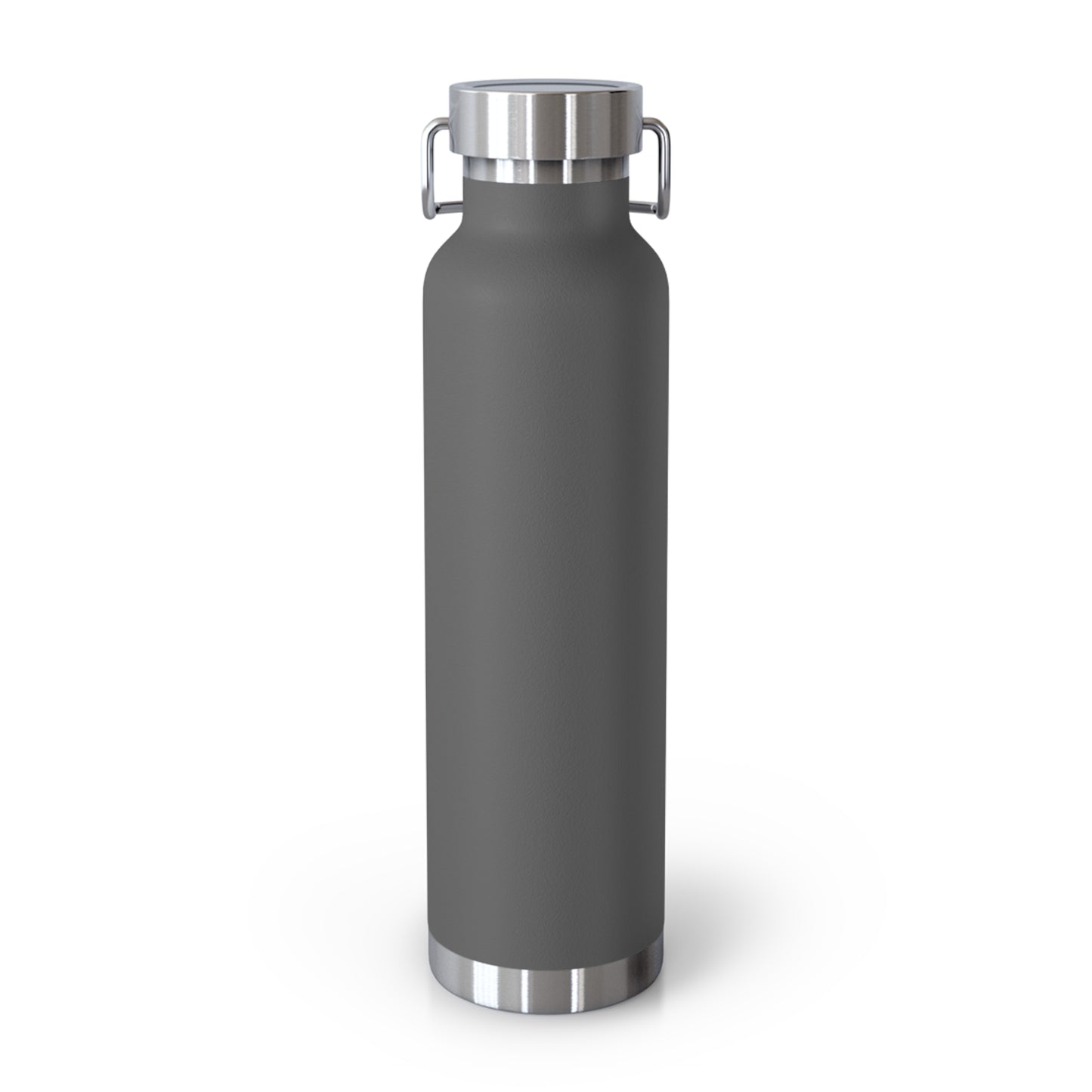 Back View of Grey Bugatti Water Bottle. No logo or text on back. Reusable Bugatti bottle for car enthusiasts