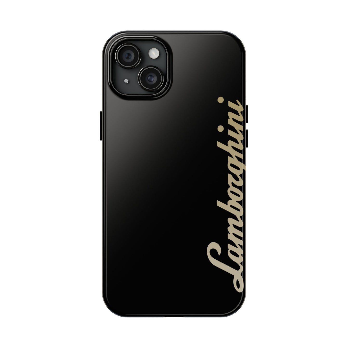 Primary view of Black iPhone 15 Plus Lamborghini phone case.