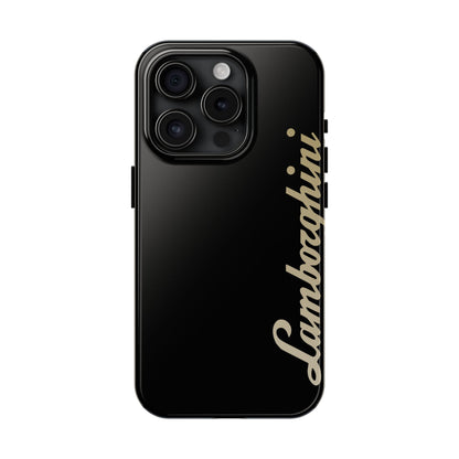 Primary view of Black iPhone 15 Pro Lamborghini phone case.