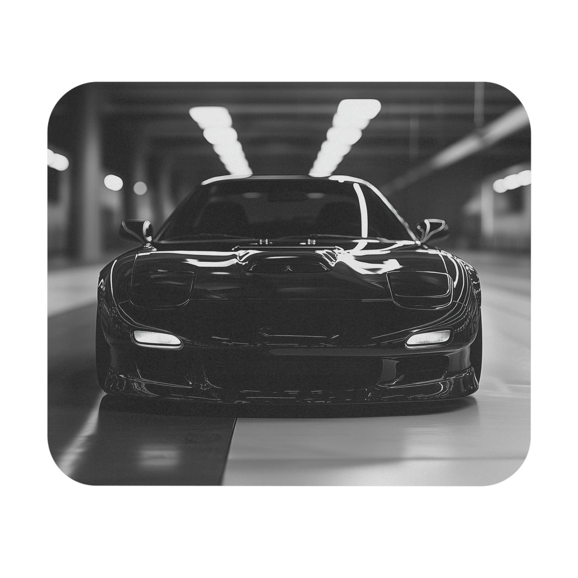 Mazda RX-7 mouse pad on a white background