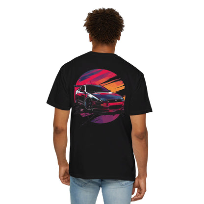 Rear view model wearing Black Nissan 300ZX T-shirt