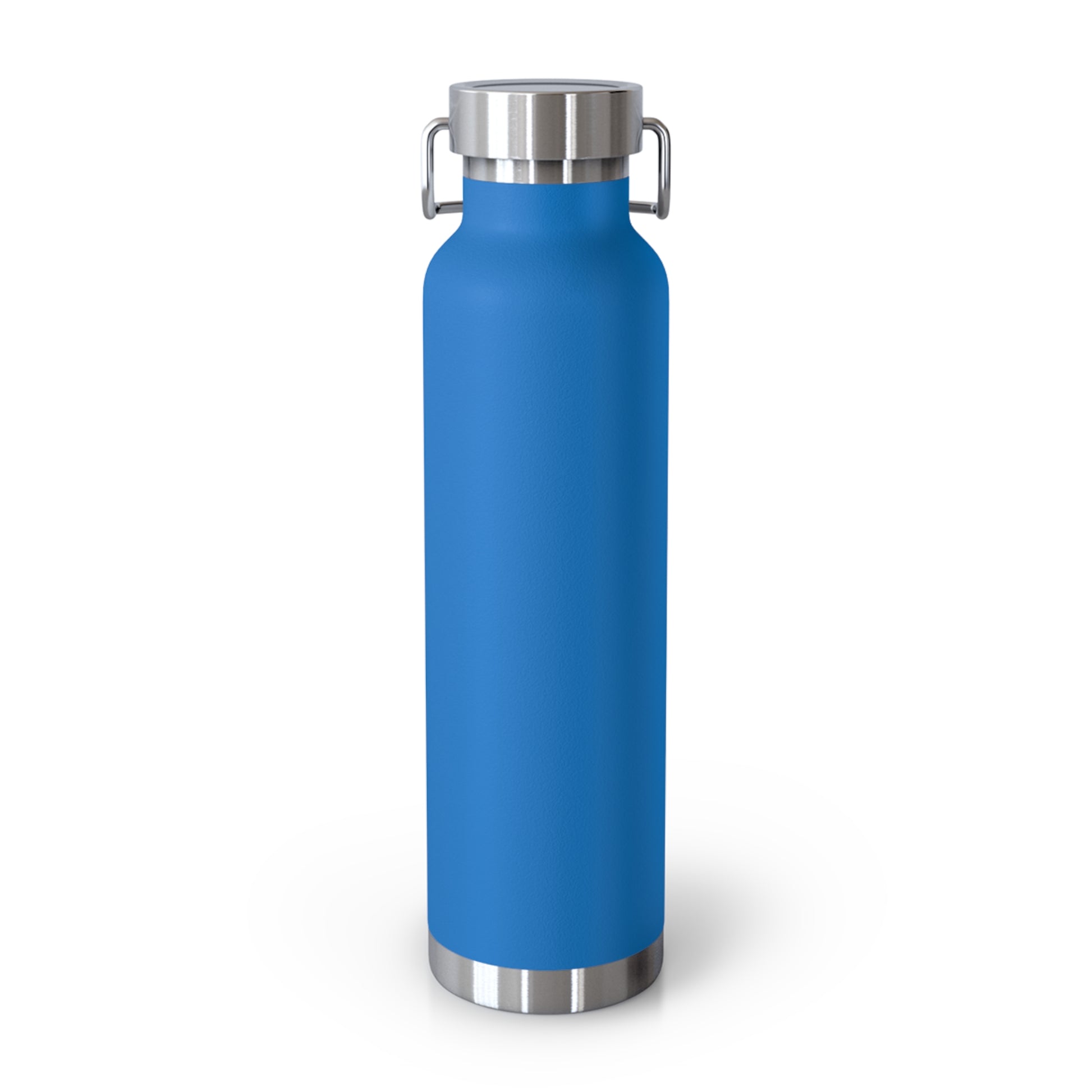 Back View of Pebble Blue Bugatti Water Bottle. No logo or text on back. Premium Bugatti water bottle for enthusiasts.
