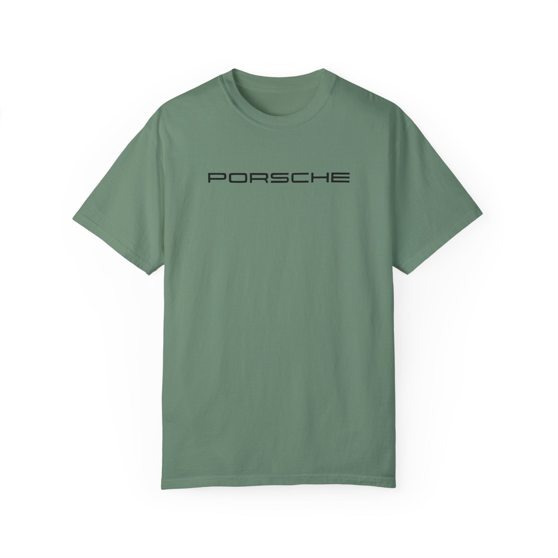 Green Porsche T-Shirt with black text.
