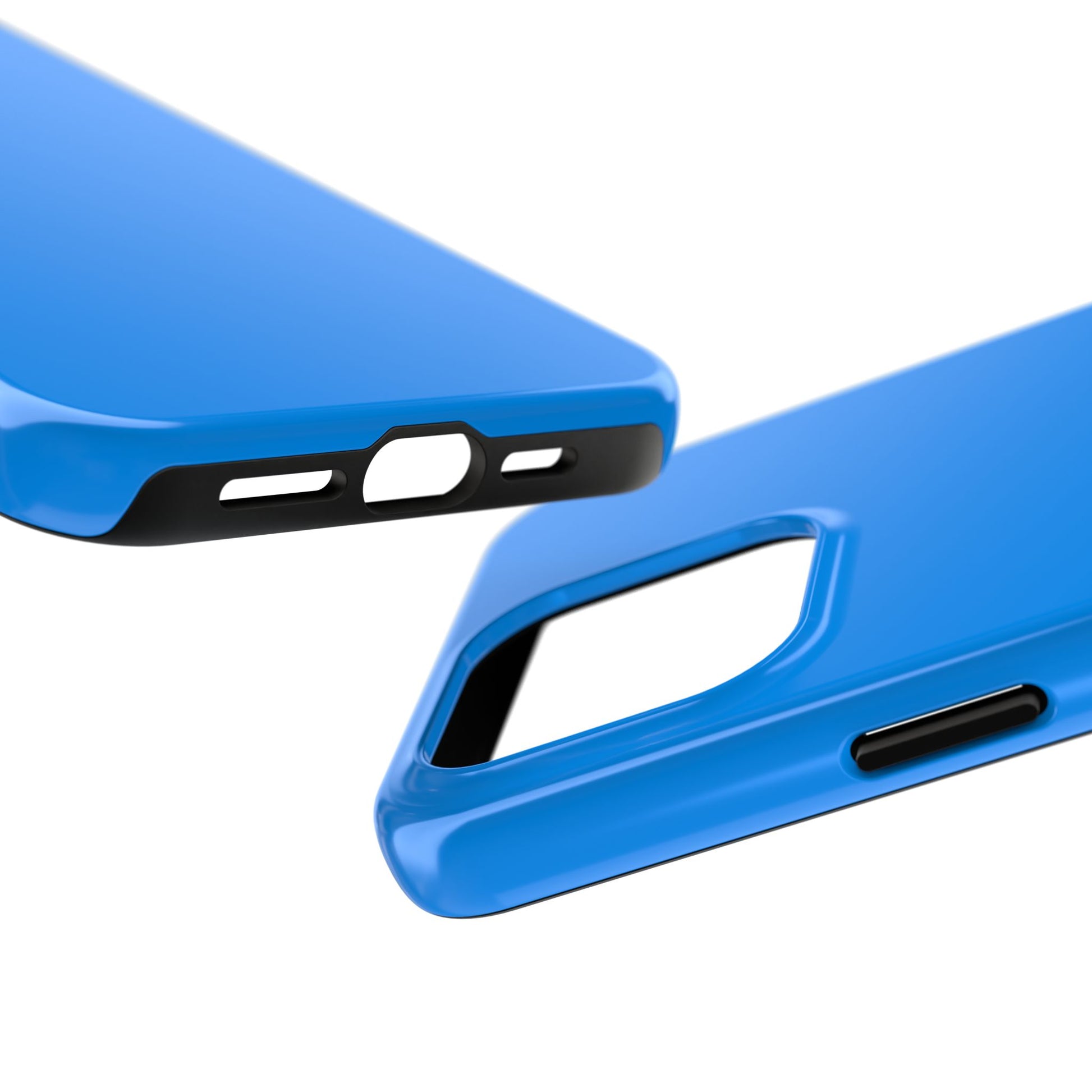 Side view of the iPhone 15 Pro Max Porsche Mexico Blue phone case