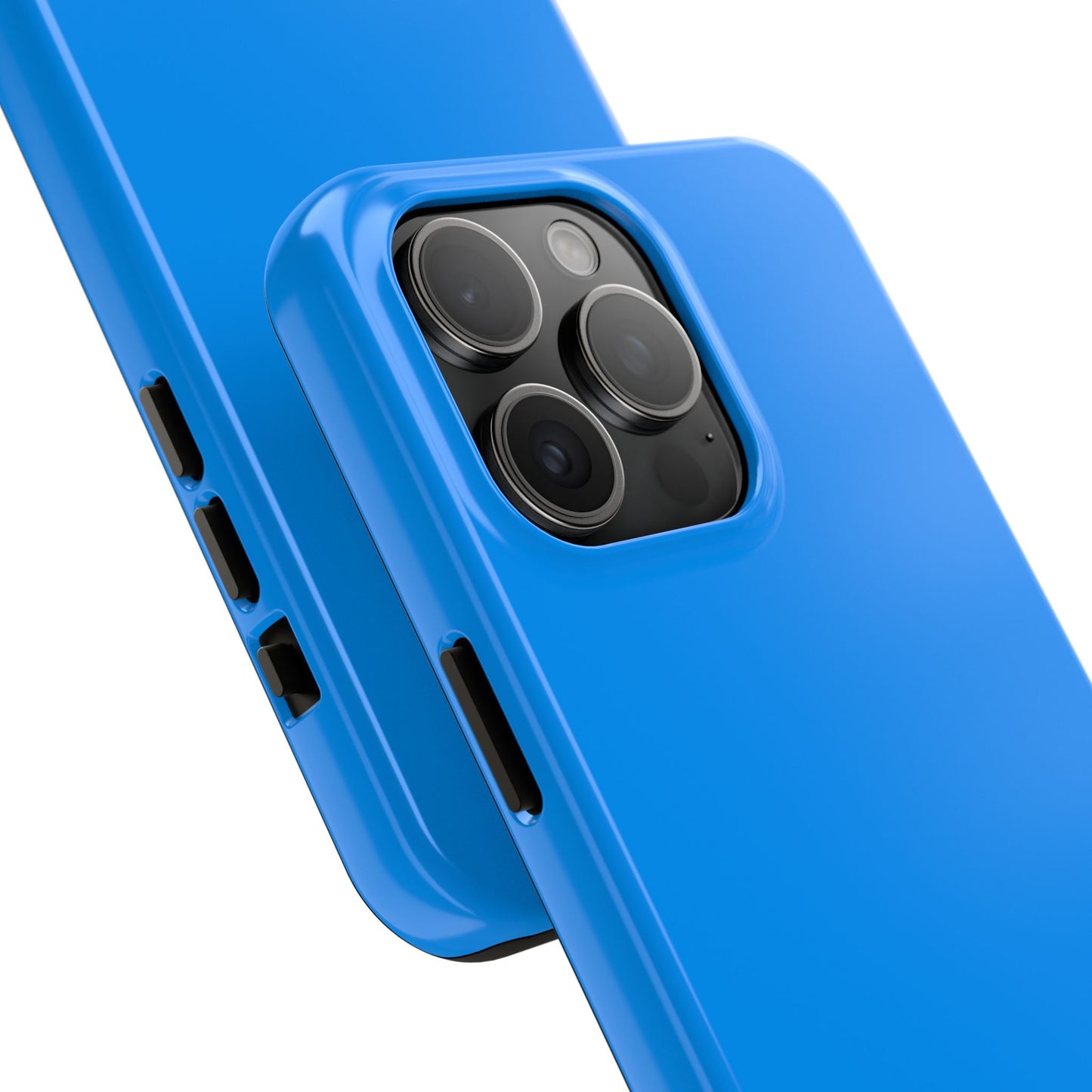 Back view of the iPhone 15 Pro Max Porsche Mexico Blue phone case.