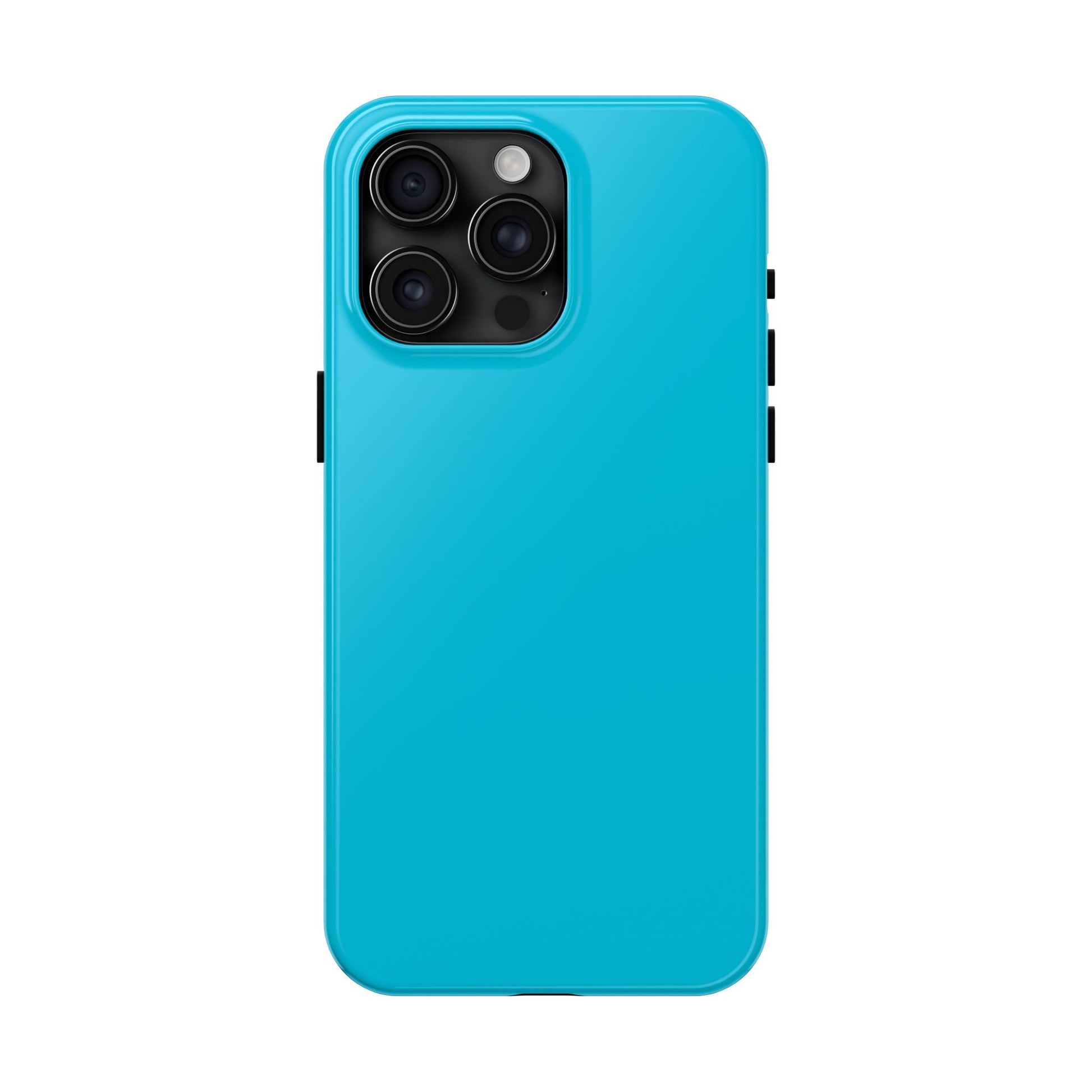 Primary view of iPhone 15 Pro Max Porsche Miami Blue phone case.