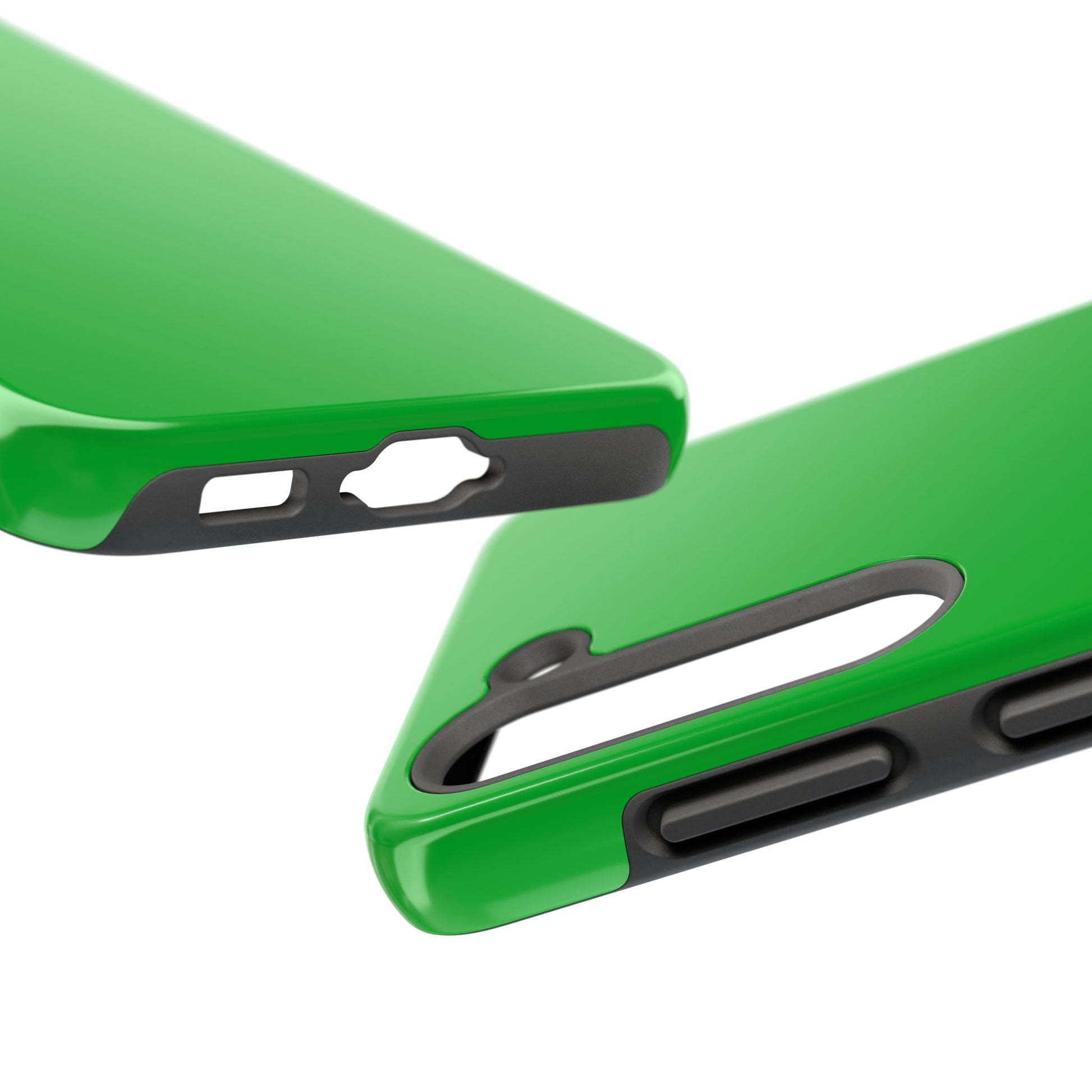 Side view of the Samsung Galaxy S23 Porsche Signal Green phone case 